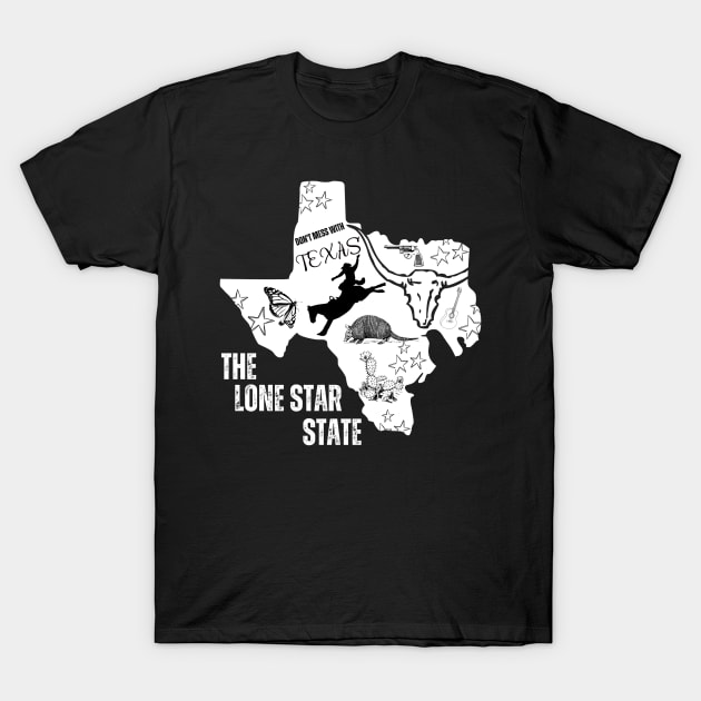 Symbols of Texas Lone Star State Logo T-Shirt by jackofdreams22